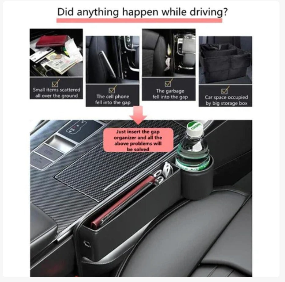 🚘Car Leather Cup Holder Gap Bag💖